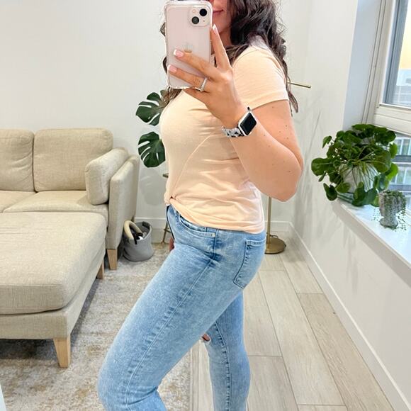 AllSaints Peach Pink Short Sleeve Knotted Tee Size XS - Picture 5 of 5